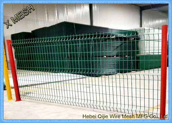 2.5 m Lebar Bedak Dilapisi Pagar Logam Melengkung / 3D Wire Mesh Pagar Biru