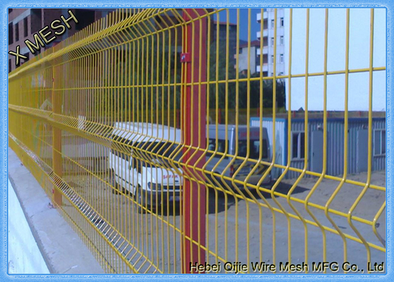 3D PVC Dilapisi Pagar Baja Keamanan Hijau, Panel Pagar Kawat 5.0mm
