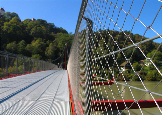 Kawat Logam Klasik Perak Inox Balustrade Cable Mesh 1.4401 X Cenderung Webnet