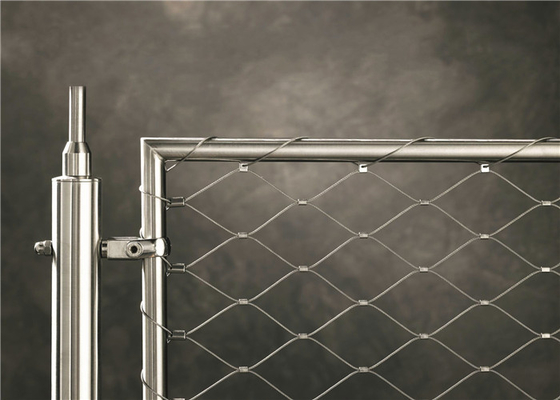 Aisi 316 Grade 7x19 Stainless Steel Wire Rope Mesh Zoo Aviary Dekoratif Kelambu