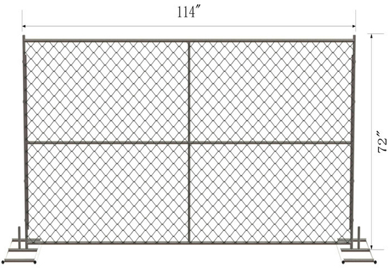 American Temp Chain Link Pagar Fabric 6 Ft X 8 Ft Perimeter Panel Patrol Galvanized GAW