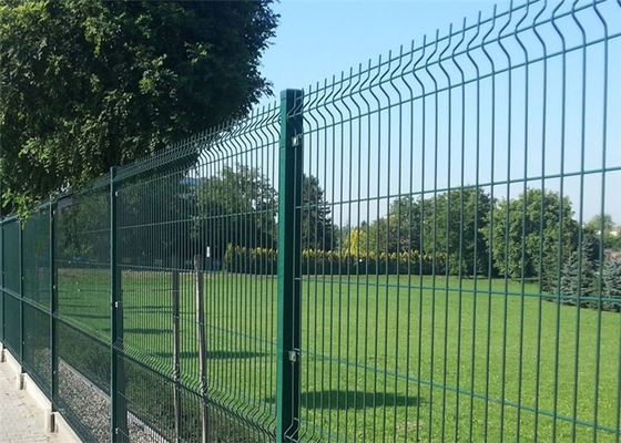 Pvc hijau dilapisi pagar wire mesh / 3d pagar kawat melengkung