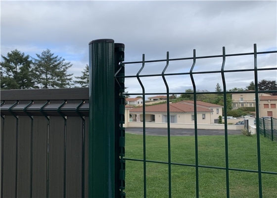 3D Melengkung PVC Dilapisi Steel Wire Mesh Melindungi Panel Pagar Untuk Keamanan Tinggi