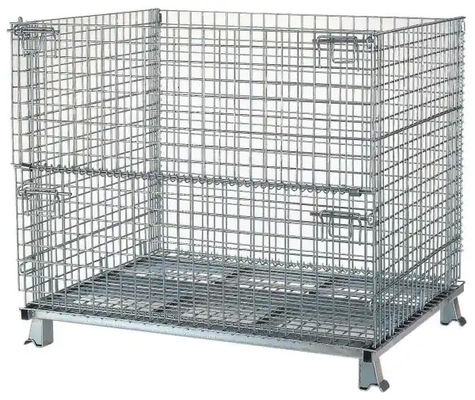 Keranjang Wire Mesh Logam 500kg yang Dapat Dilipat Industri
